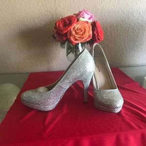 Call It Spring sparkling silver high heels